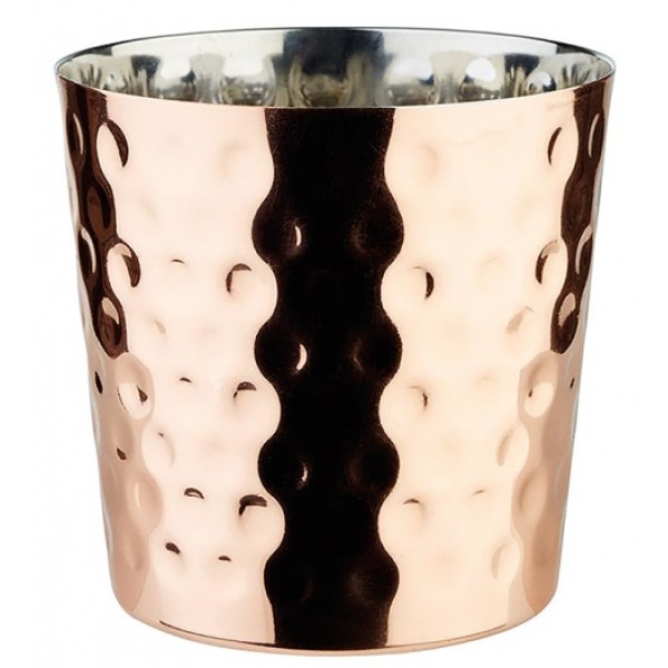 Pot en acier 35 cl à pommes frites, martelé finition cuivre Ø 85 x Ht 85 mm (x 12)