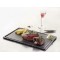 Assiette porcelaine Basalt à steak 33 x 24 cm avec rigole et réserve à jus (x 3)