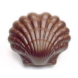 Moule à chocolat, 1/2 Saint Jacques 2 empreintes 12.5 x 14.5 cm
