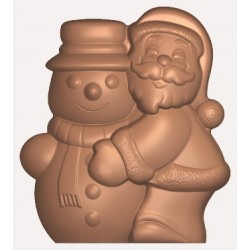 Moule à chocolat, Père Noël & Bonhomme de neige, 2 empreintes
