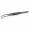 Pince fine de cuisine en inox pointe courbée, 14.5 cm