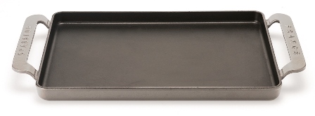 Plaque De Cuisson/plancha En Fonte 38x21 Cm - Antiadhésive - Pour Induction, Gaz, Four, Barbecue - Poignées Latérales - 10