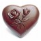 Moule à chocolat, Coeur décoré fleurs 10 cm