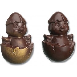 Moule à chocolat, poussin & coquille d'oeuf 11 cm (2 figurines)