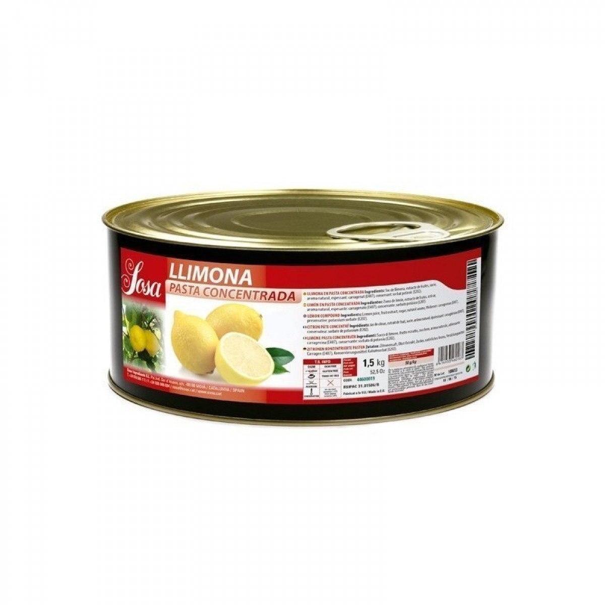 SOSA Pâte Concentré De Pêche 1,5 Kg - Arôme Naturel Pour Pâtisserie Et Cuisine